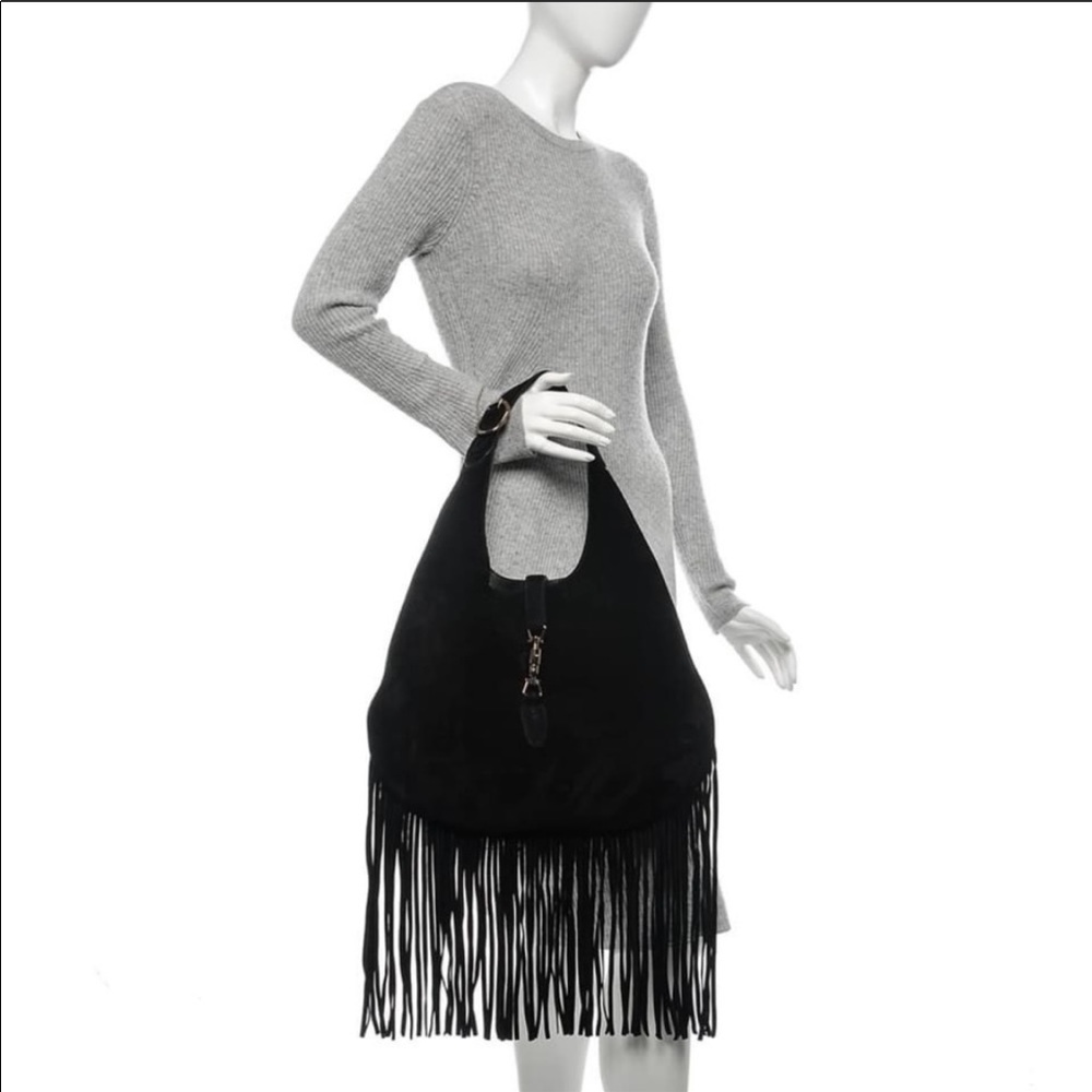 Gucci Jackie O suede fringe hobo